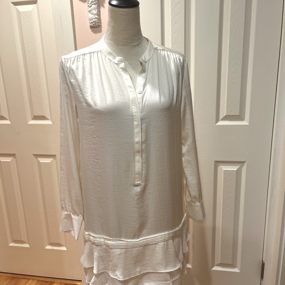 Long sleeve, dress with ruffle layered hemline